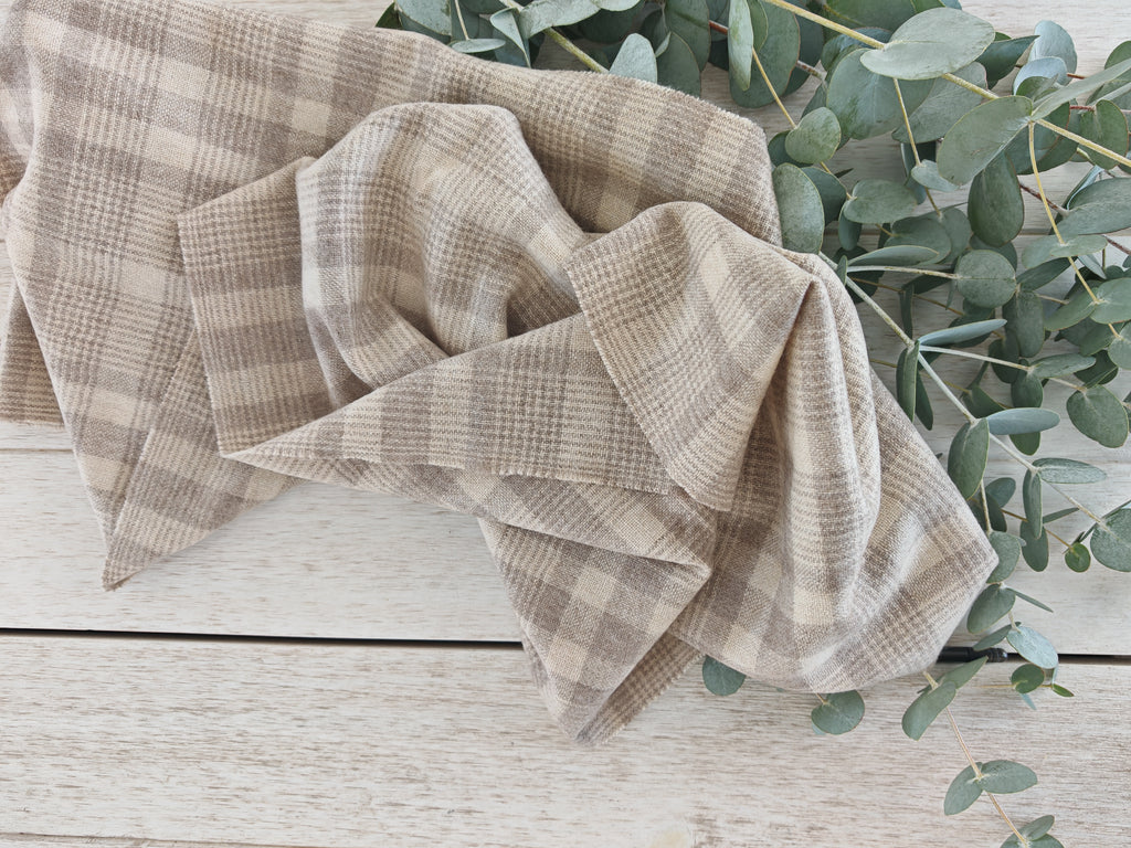 Kaschmirschal mit Karomuster – Beige