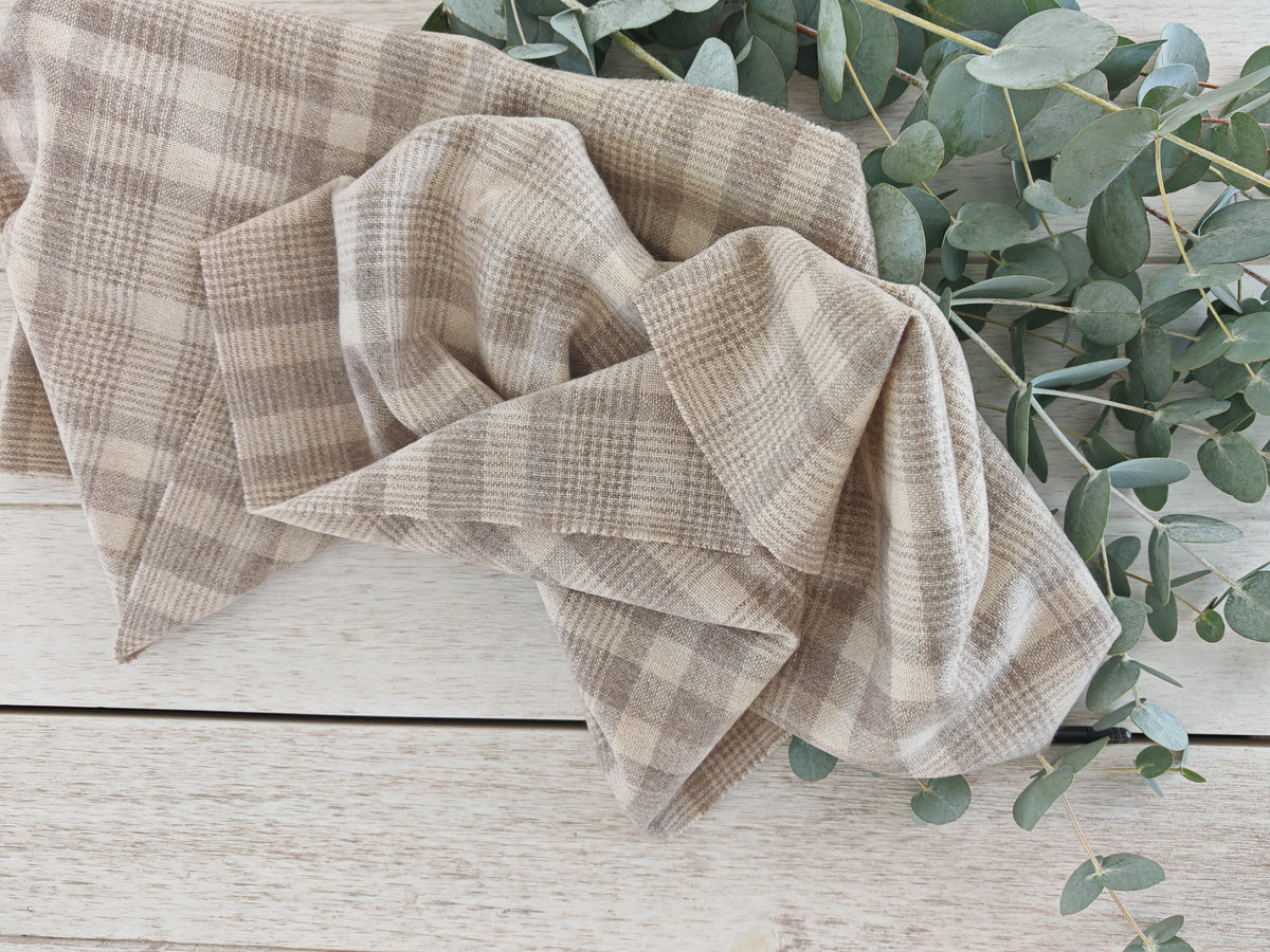 Kaschmirschal mit Karomuster – Beige