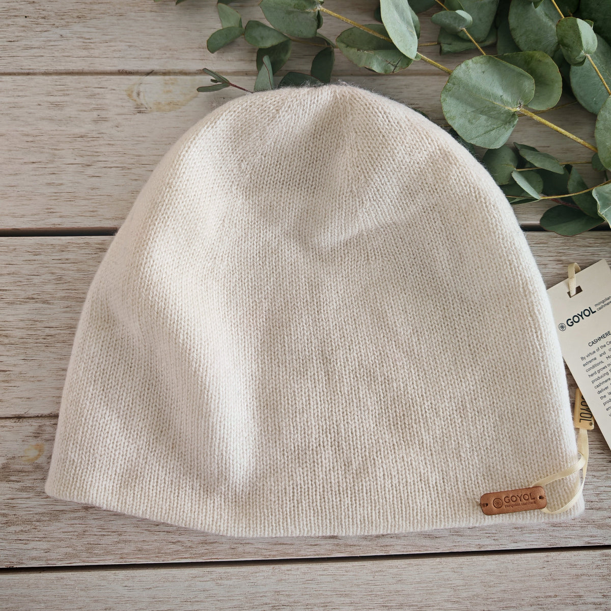 GOYOL Klassische doppellagige Kaschmirmütze – Weiss oder Beige