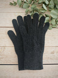 EVSEG Kaschmirhandschuhe mit Flechtdetail – Schwarz