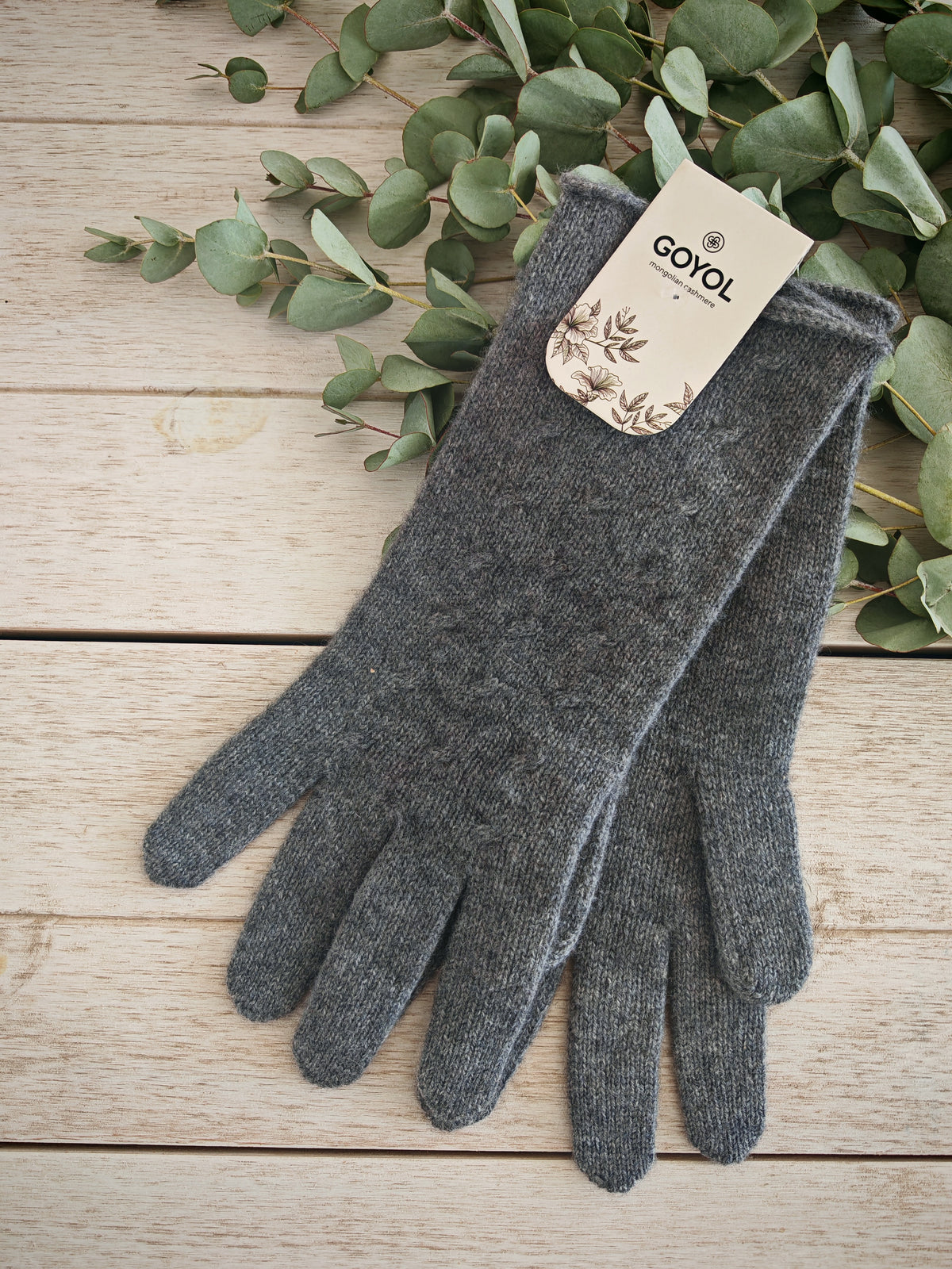 GOYOL Kaschmirhandschuhe mit längerem Schaft – Grau