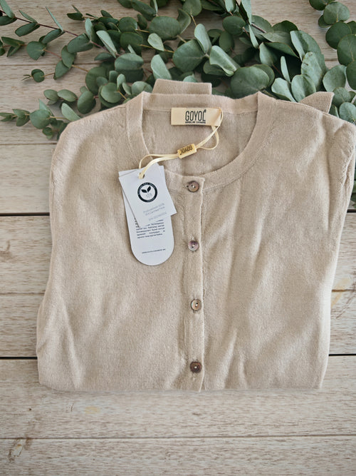 Damen-Cardigan aus reinem Kaschmir – Sandbeige